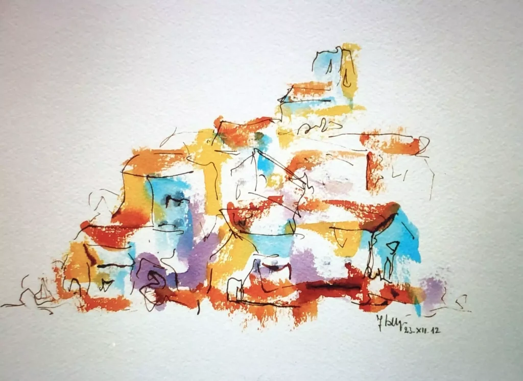 Villaggio arroccato n.4, 2012; 23x28