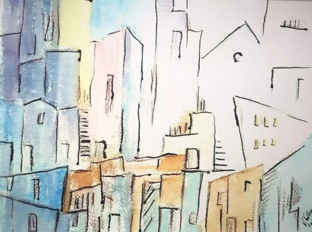 Prospetto di città studio n.1, 2020; 38x50