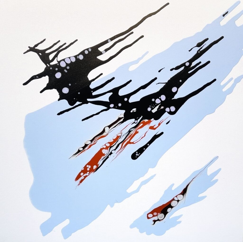  Dinamismi inafferrabili, 2025, 80x80 cm