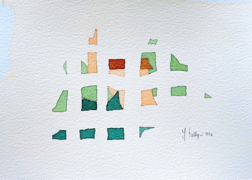 Ibridazione di immagini sovrapposte, 2024, 38x50 cm