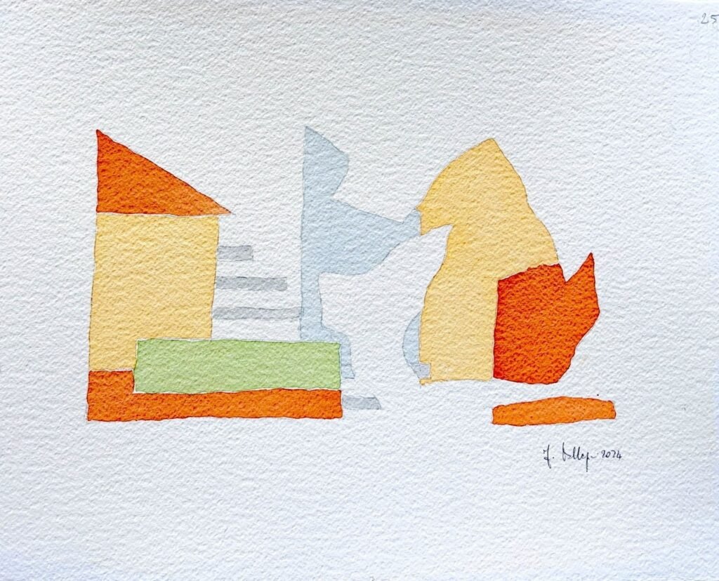 Ibridazione di immagini parzialmente sovrapposte, 2024, 38x50 cm